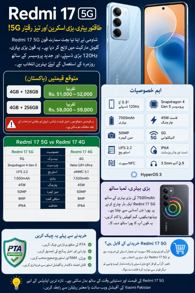 Redmi 17 5g Price in Pakistan
