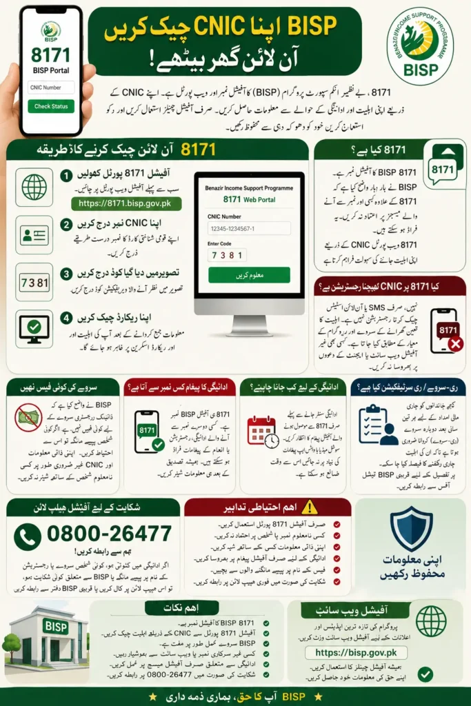 BISP 8171 Check Online 2026: CNIC Se Eligibility Aur Payment Status Check Karne Ka Tarika