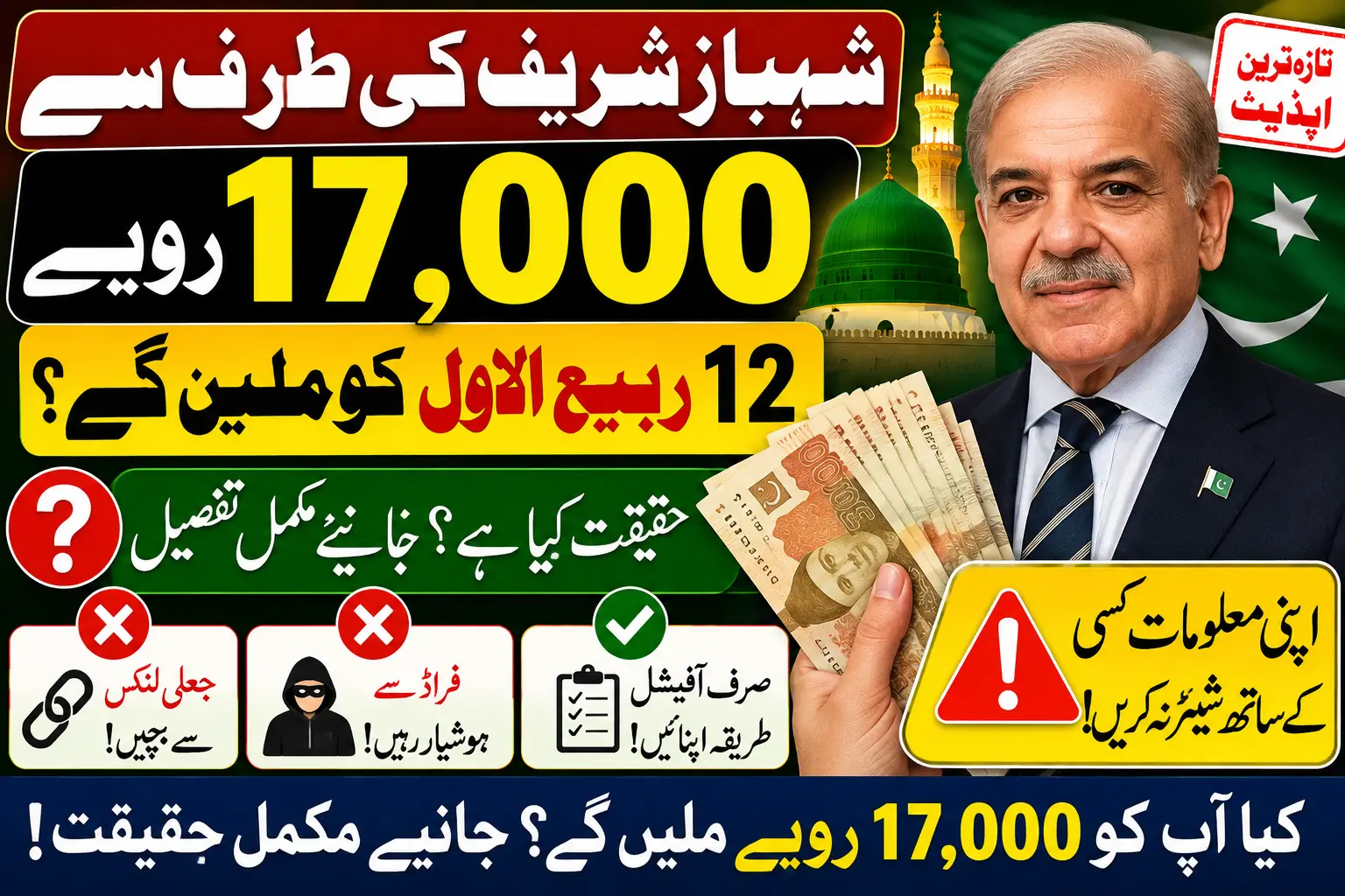 Shahbaz Sharif 12 Rabi-UL- Awal Payment 17000 Registration Method