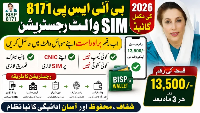 BISP 8171 SIM Wallet 2026 Registration 2026 Methods