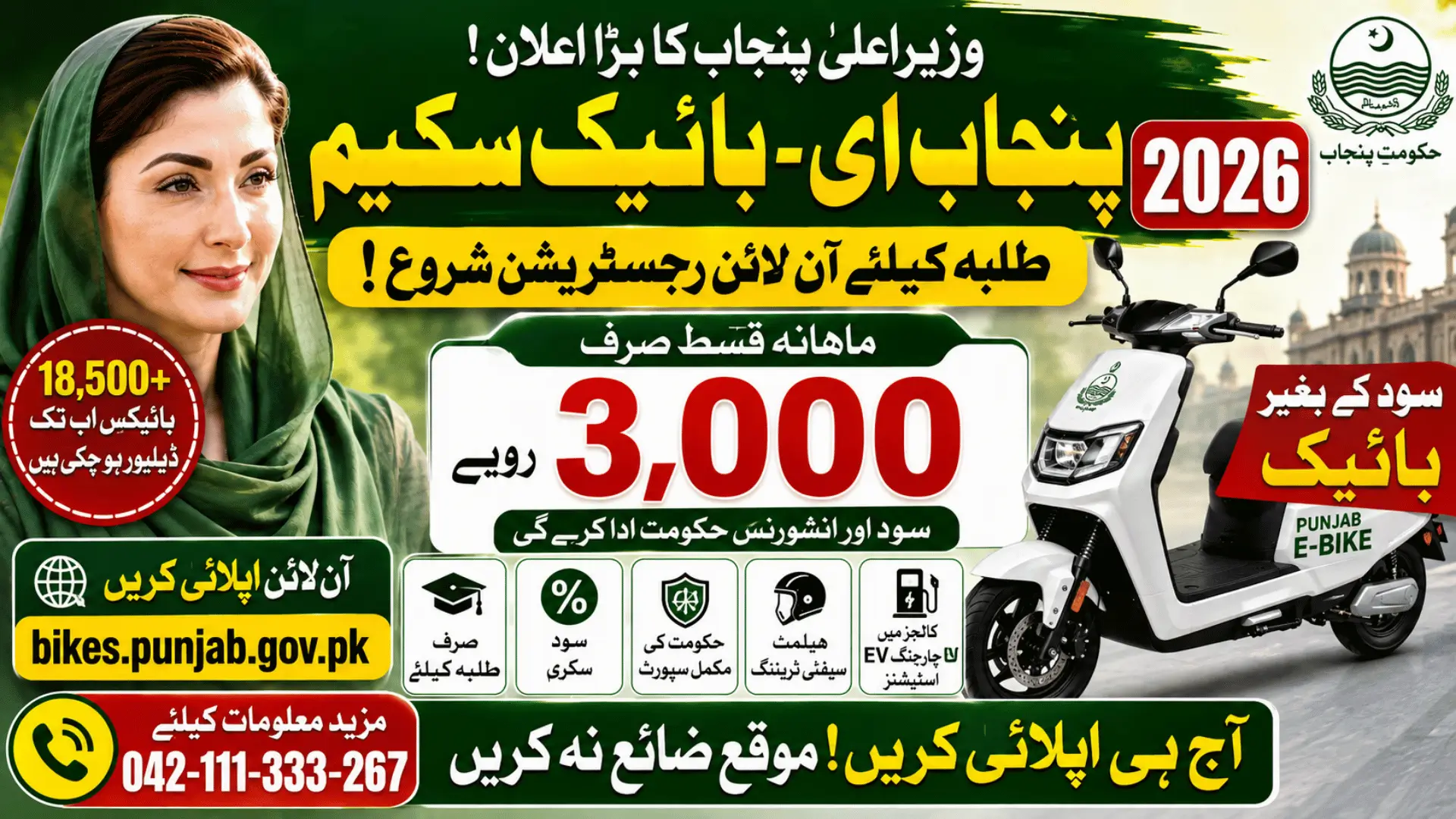E-Bike Scheme Apply Online Via bikes.punjab.gov.pk (student Portal is Live)